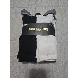 True Religion men’s 8 pack Half cushion crews 10-13 shoes size 8-12.5 NEW w TAGS